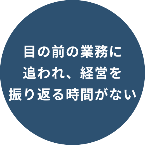 目の前の業務に追われ、経営を振り返る時間がない